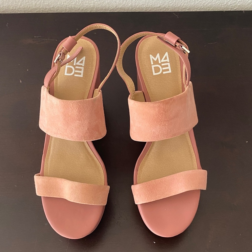 M4DE Women’s Pink Suede Sandals